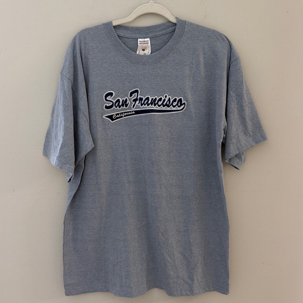 Teemax San Francisco California T-Shirt Mens XL Heather Blue Cotton Graphic Tee